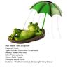 Solar Frog Garden Statue with LED Lights Frog Sculpture Decoration Outdoor Decor Animal Figurine Waterproof Ornament for Patio Lawn Yard