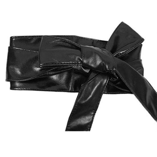 Женский корсет из искусственной кожи с бантом и завязкой на поясе