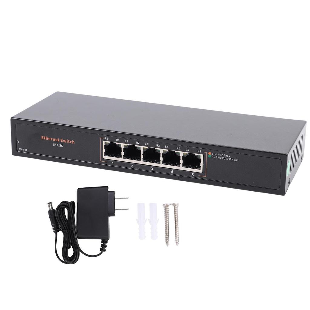 Ethernet-коммутатор 5 портов скорость 2,5 Гбит/с настольный настенный промышленный Ethernet-сплиттер сетевой хаб вилка США