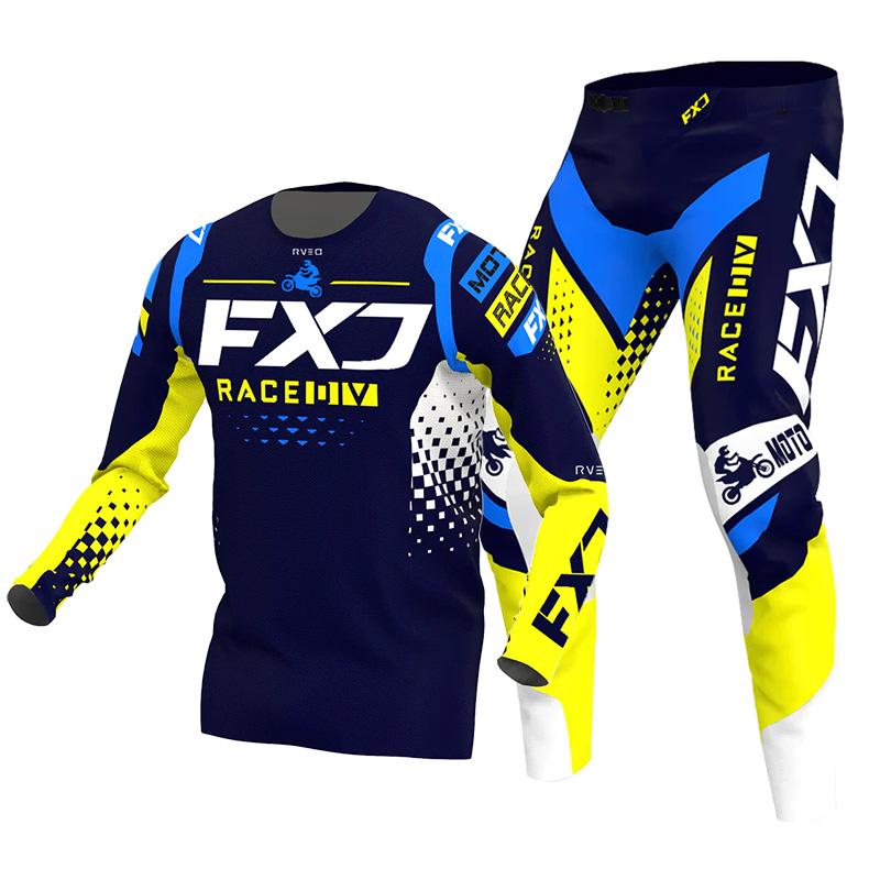НОВЫЙ 2026 FXJ розовый комплект экипировки для эндуро и мотокросса mx джерси штаны зеленая мотоциклетная одежда mtb carracing костюм Оборудование для бездорожья