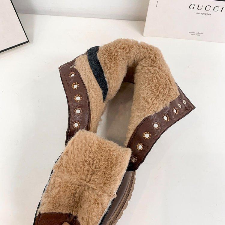 Зимние ботинки Женская обувь Ботинки Утепленные ботинки Утолщенные хлопковые ботинки Зимние зимние ботинки Ботинки на толстой подошве Зимняя обувь