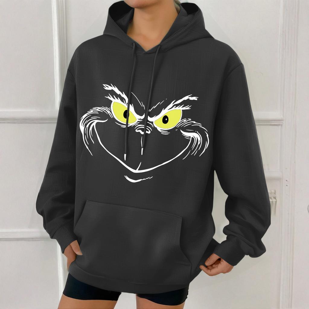 Women's Fashion Christmas Printed Casual Hooded Sweatshirt With Pockets