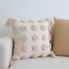Tufted Cotton Linen Pillow with Tassels - Luxury Sofa Cushion Cover