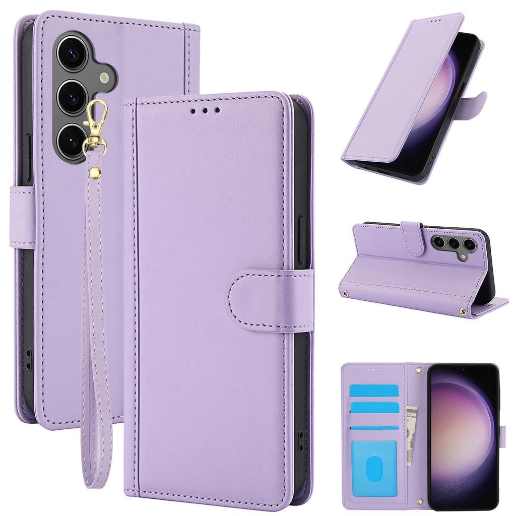 For Samsung Galaxy S26 /S26 Pro Case PU Leather Stand View Phone Wallet Cover with Hand Strap