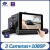 3 Cameras Lens 4.0 Inch Touch Screen Car Dvr Video Recorder FHD 1080P Auto Dash Camera Support Rearview Camera And Night Vision