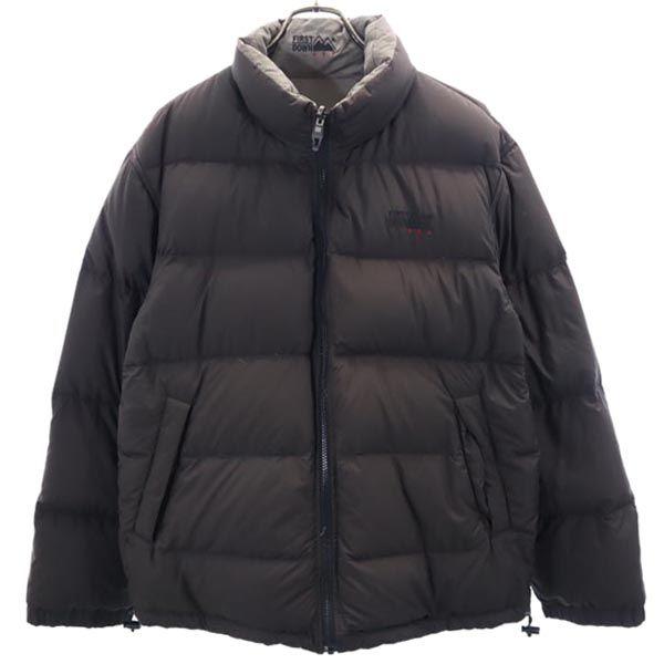 FIRSTDOWN Logo Embroidery Reversible Down Jacket LL Tea Men's Used