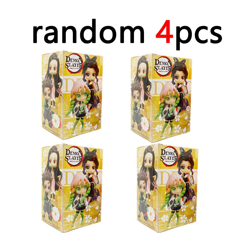 Demon Slayer 8Pcs/Set Q Version Figures Tanjiro Nezuko Rengoku Mitsuri PVC Collectible Model Toy Gift for Anime Fans