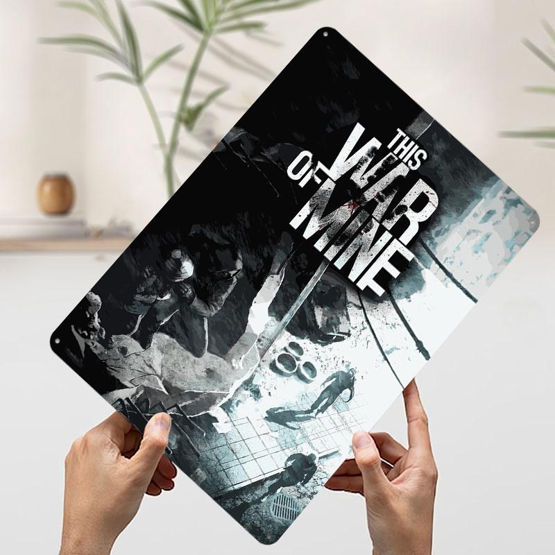 Постер с артом игры This War of Mine, Индивидуальная настенная живопись, Винтажные металлические вывески, Ретро жестяная табличка для мужской комнаты, Декор для мужской комнаты