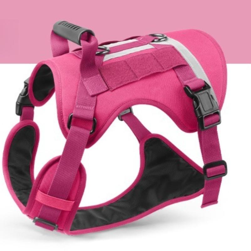 No‑Pull Tactical Dog Harness with Handle Reflective Adjustable Service Dog Vest for Outdoor Walking Training