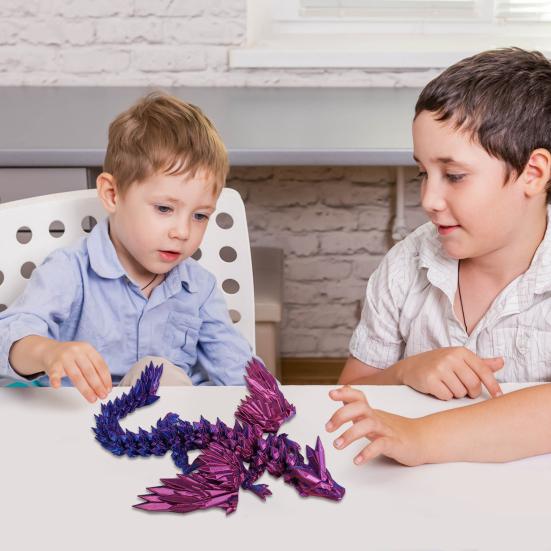 3D Printed Flying Dragon Figurine Winged Dragon Figure Movable Joints Articulated Dragon Model