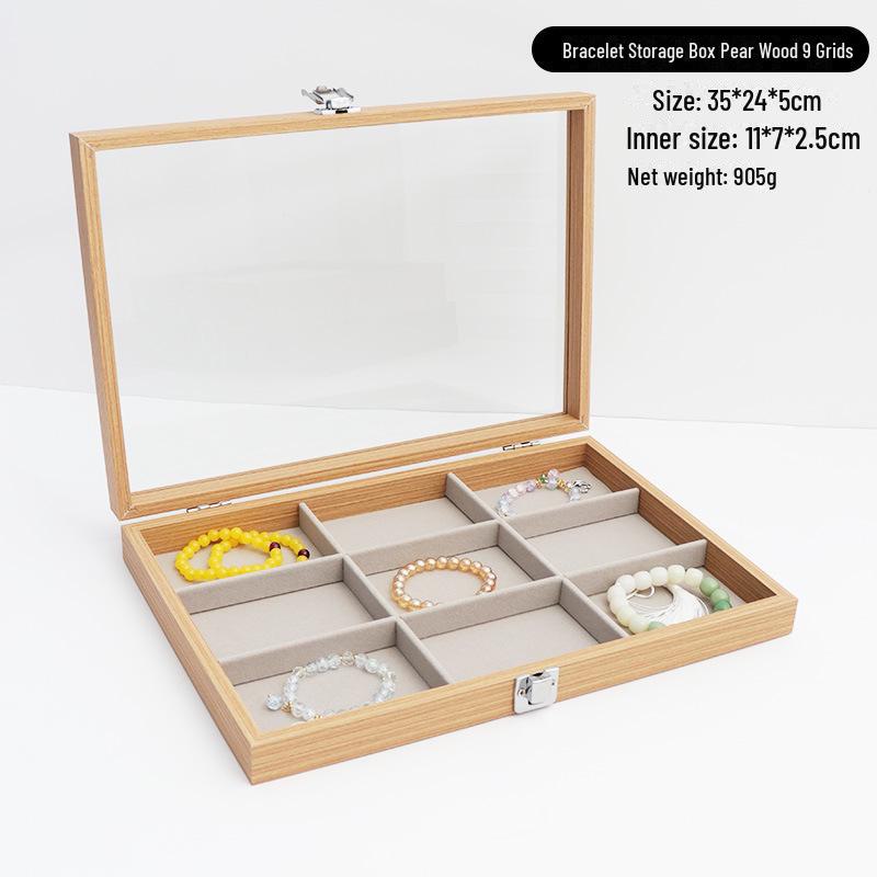 Шкатулка для украшений из розового дерева: Хранилище с чехлом для сережек, часов, браслетов и колец.