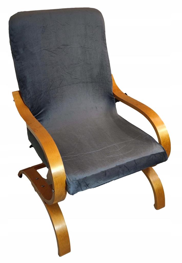 Finka Armchair Cover, Gray, Thick Velvet