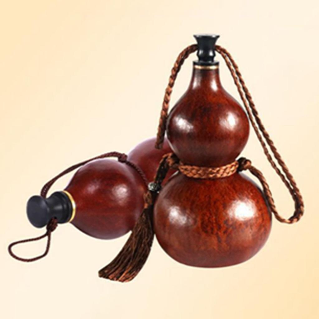 Portable Water Bottle Gourd Drink Jug Mens Gifts, Dried Flasks Calabash Ornament for Outdoor,