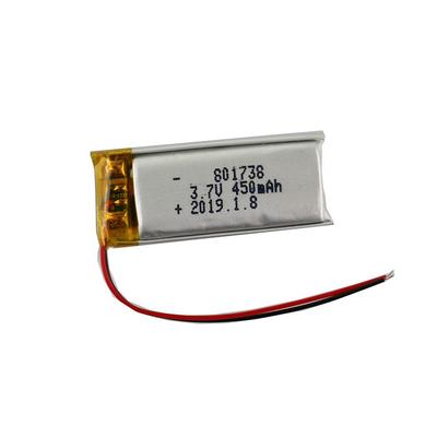 Перезаряжаемый LiPo аккумулятор 801738 3,7 В 450 мАч | Совместим с телефонами, GPS, MP3, MP4, светодиодными фонарями