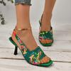 2024 Женская летняя новая модная дизайнерская женская обувь с принтом, повседневное удобное вечернее платье, женские туфли на высоком каблуке, большой размер