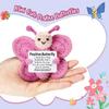 Crochet Positive Energy Butterfly Doll With Card Home Room Decoration Handmade Animal Knitted Butterfly Desktop Ornament Gifts