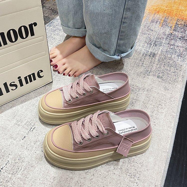 Весна и Осень новая универсальная маленькая белая обувь на платформе-маффин, одинарная обувь в стиле кэжуал, модная, ретро женская обувь