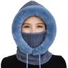 Women Winter Hat with Integrated Scarf Thick Warm Faux Fur Knitted Windproof High Elasticity Full Protection Outdoor Travel Cold Weather Cap