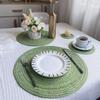 Nordic Style 12 Inch Round Ramie Woven Cup Mat Placemats Heat-Resistant Stain Resistant Anti-Skid Table Mats Placemats