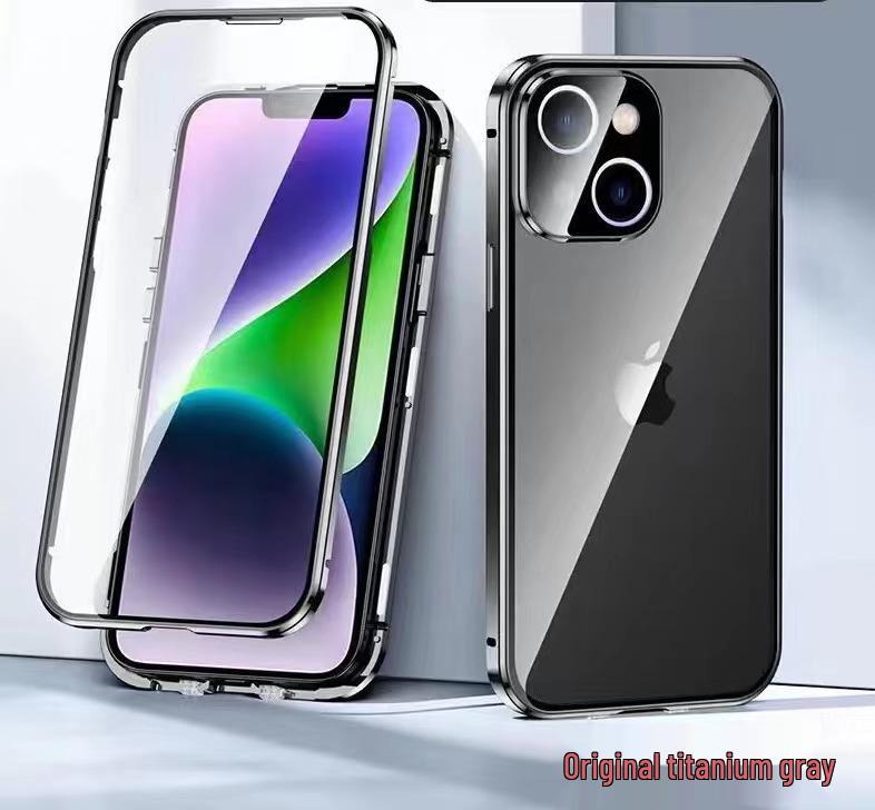 Легкий двусторонний стеклянный чехол для телефона для iPhone 16/17 Pro Max с поддержкой Mag-Safe и защитой от падений