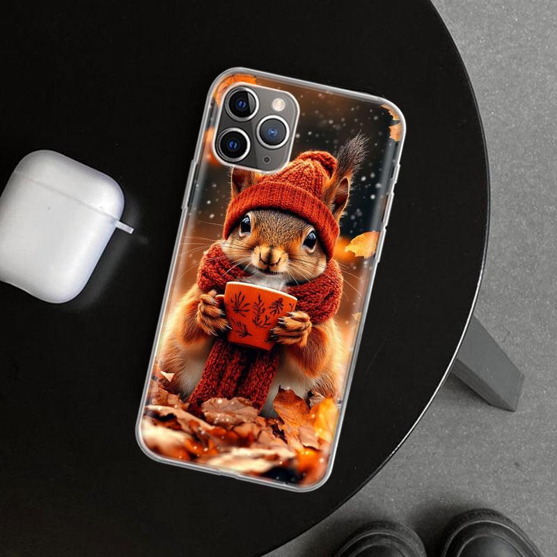Чехол для телефона с изображением животного Белки для iPhone 11 12 13 Mini 14 15 Plus 16 Pro Max 17 Air 7 8 + SE Арт Индивидуальный Fundas 11 12 13 M