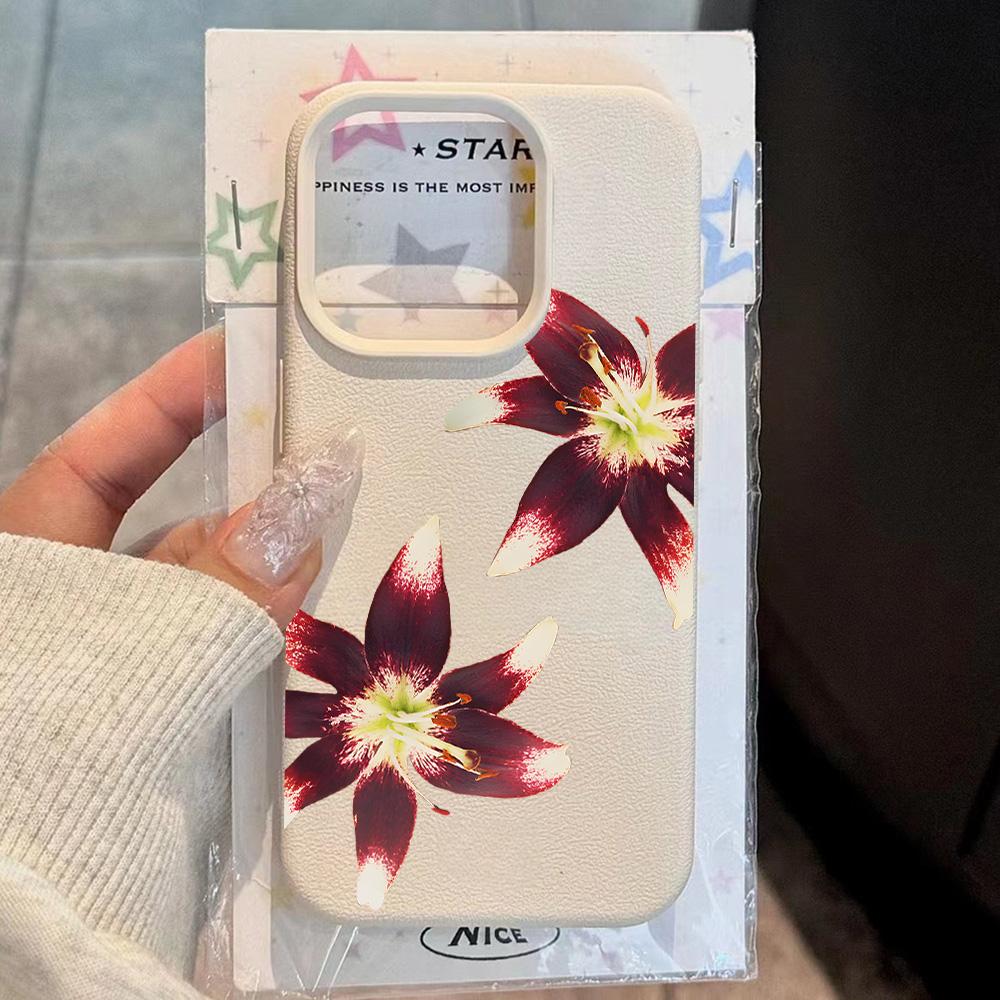 Роскошный Чехол для Телефона с Узором из Кожи Личи 'Gorgeous Luxury Flowers' Для Redmi Note 14 13 12 11 10 9 8 Pro Plus 4G 5G Ударопрочный Чехол