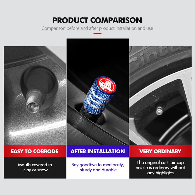 ASR1 4Pcs Car Tire Valve Stems Cap Tire Valve Cap Wheel Stem Air Valve Cap For Holden Colorado 7 2012-2023 Astra Commodore Cruze VT