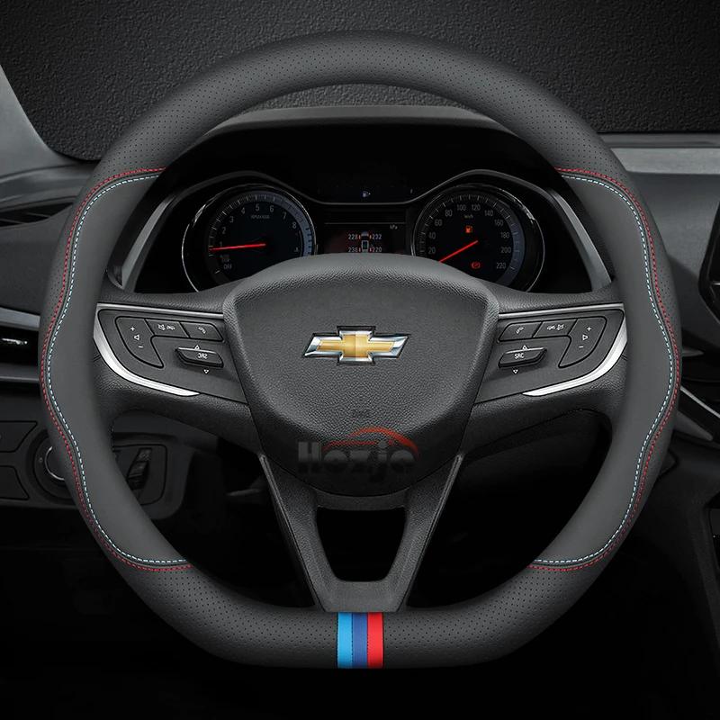 AABHO1 Leather Car Steering Wheel Cover for Chevrolet Chevy Malibu Spark tracker Cruze Sonic Camaro Equinox Volt Seeker Accessories