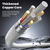 TOOCKI TX110C2 1m Mini Zinc Alloy USB-C to USB-C Cable PD 60W Fast Charging Cable with Smart Chip for Laptop Phone