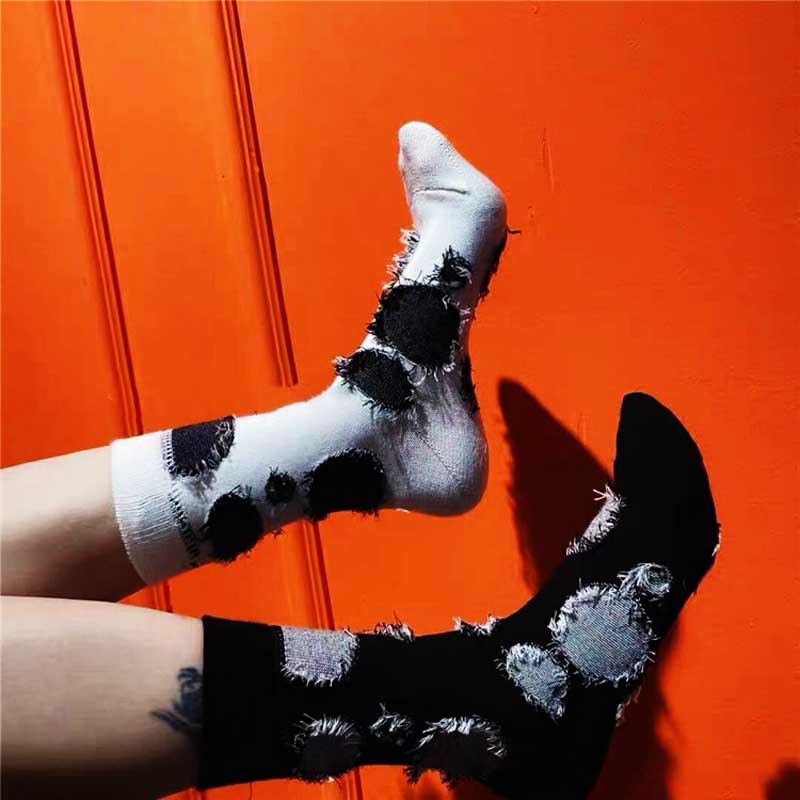 Женские белые носки Harajuku Kawaii Y2k, забавные носки, милые носки в стиле хип-хоп, мужские хлопковые носки, новинки в консервативном стиле