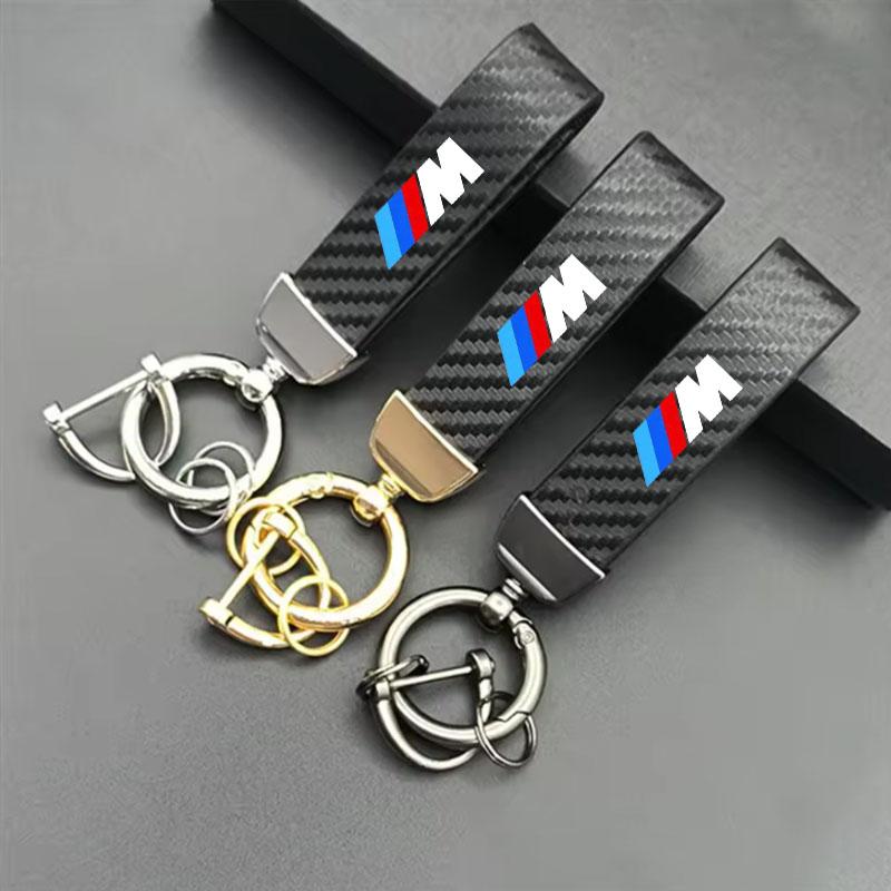 Car Carbon fiber Key Ring Chain Holder Car Key Ring For BMW M Power X1 e84 X3 f25 X5 e53 x6 e71 ix3 i3 320i 330d M4 1 3 5 Series mkhr65