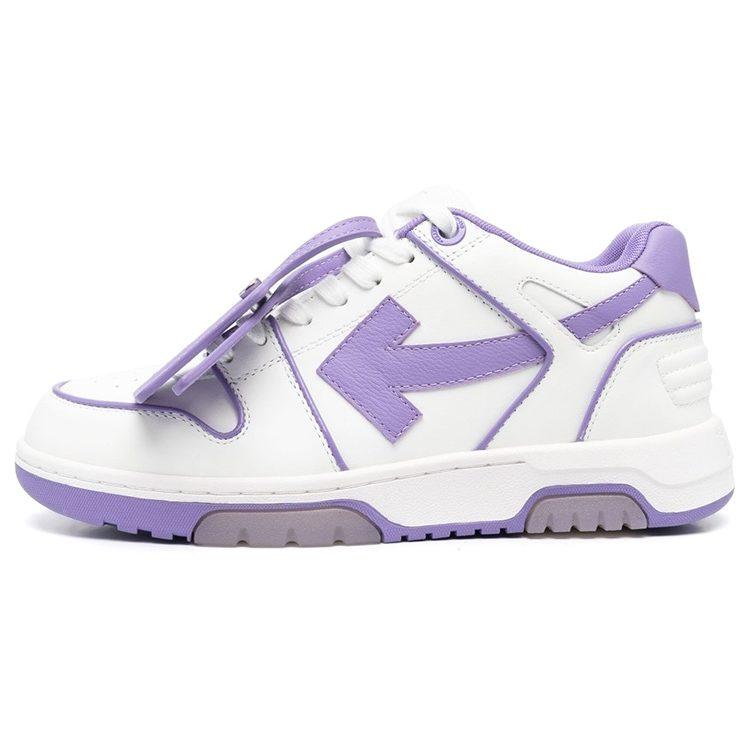 OFF WHITE Out Of Office Ooo Низкие кеды с контуром Белый Сиреневый Фиолетовый Женские OWIA259S23LEA0070137