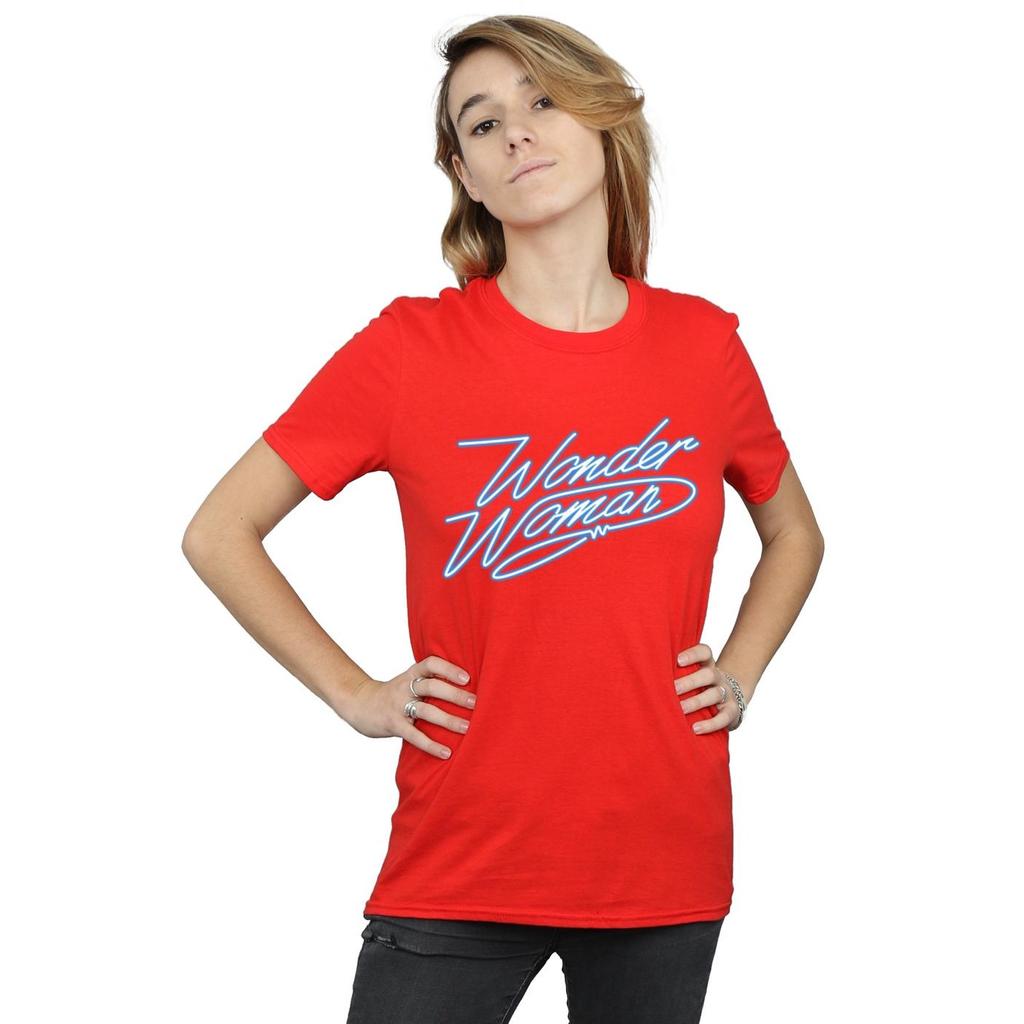 DC Comics Womens/Ladies Wonder Woman 84 Neon Wonder Woman Cotton Boyfriend T-Shirt