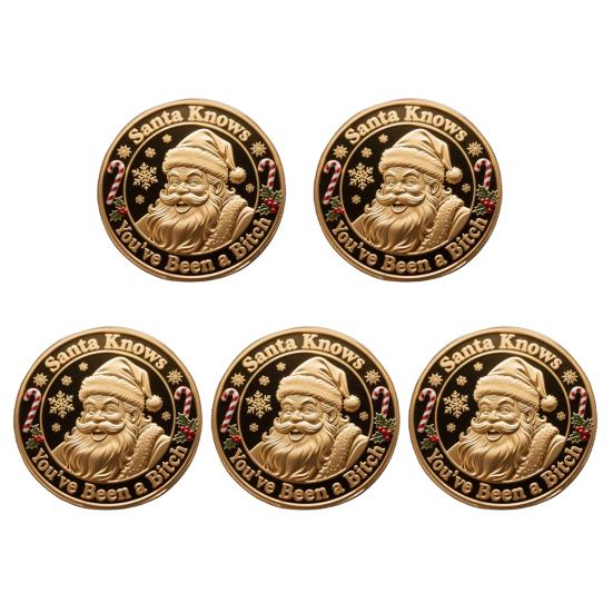 Ты Ничего Не Получишь Монета Смешной Санта Клаус Средний Палец Монета Новинка Металлическая Рождественская Памятная