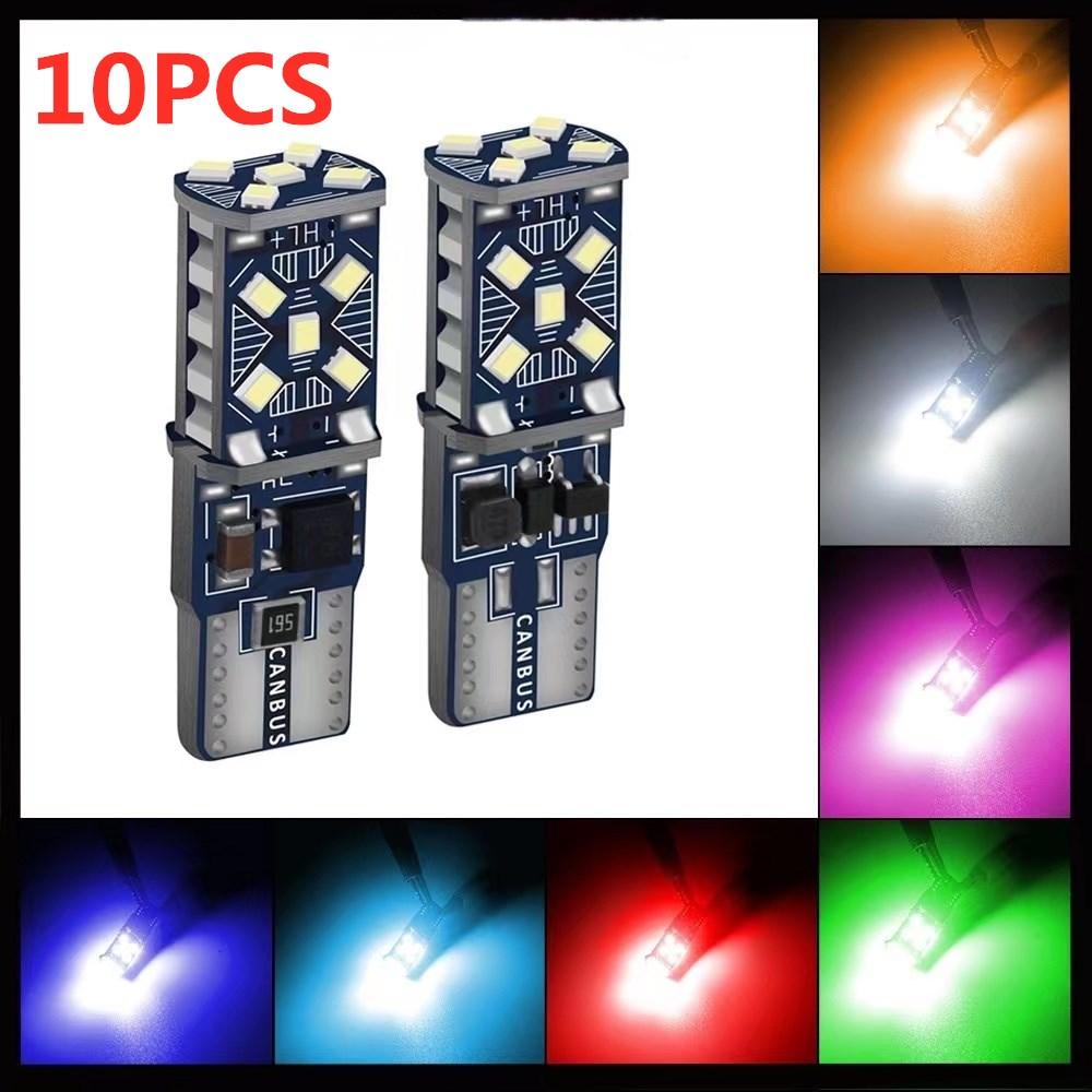 2/10 PCS Super Bright T10 W5W LED Bulbs Canbus 12/24V 7000K White Car Interior Dome Maps Trunk License Plate Wedge Side Lights Bulbs 7