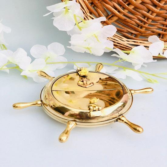 Nautical Antique  Anchor Lid Ashtray Handmade Vintage Home Decorating Rack