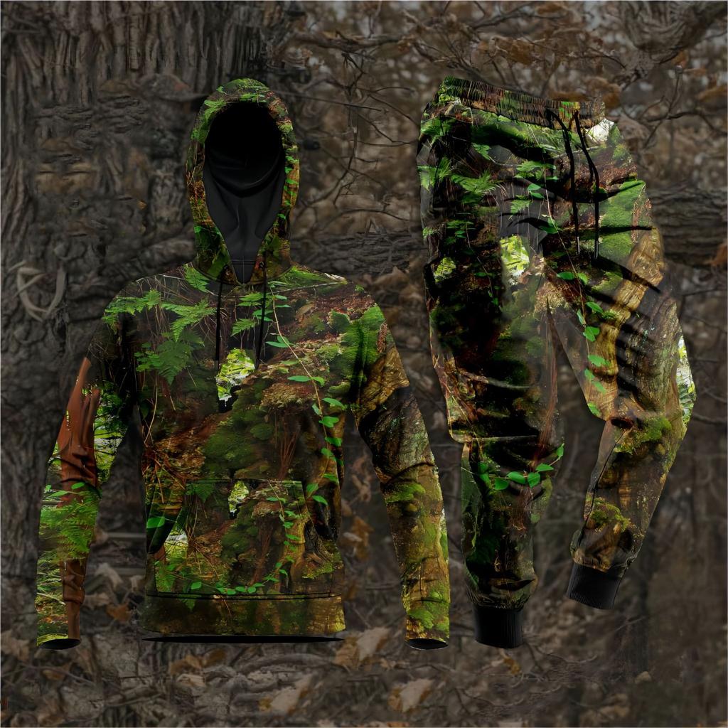 Spring Autumn Camouflage 3D Printed Hoodie Suit Men Sweatshirts Sweatpants Casual Fashion Two Piece Tracksuit Set Men's Clothing