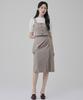 Hye Young Kim Cord Set Peplum Skirt-Taupe