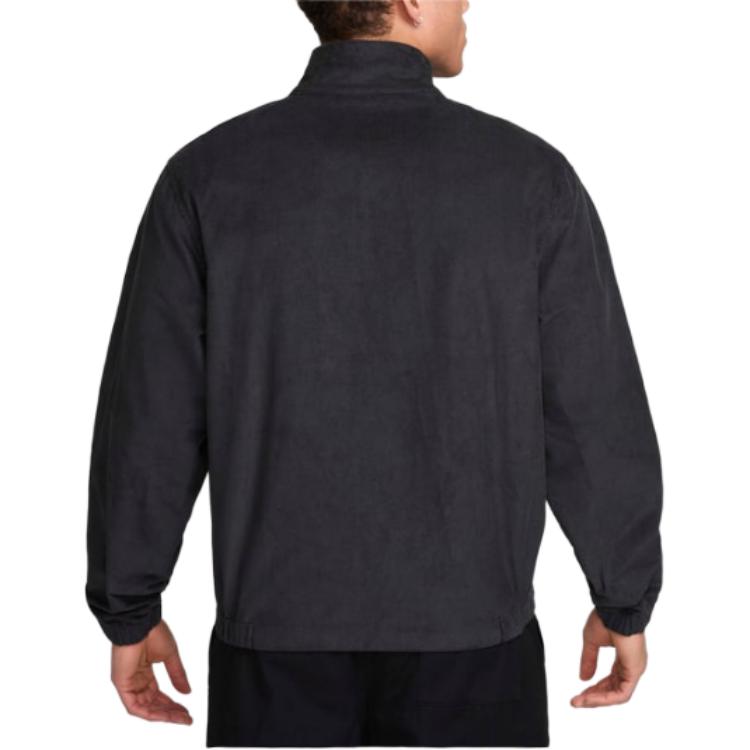 Nike Corduroy Harrington Jacket Logo Embroidery Long Sleeve Stand Collar Jacket Men jackets Black FZ0631-010