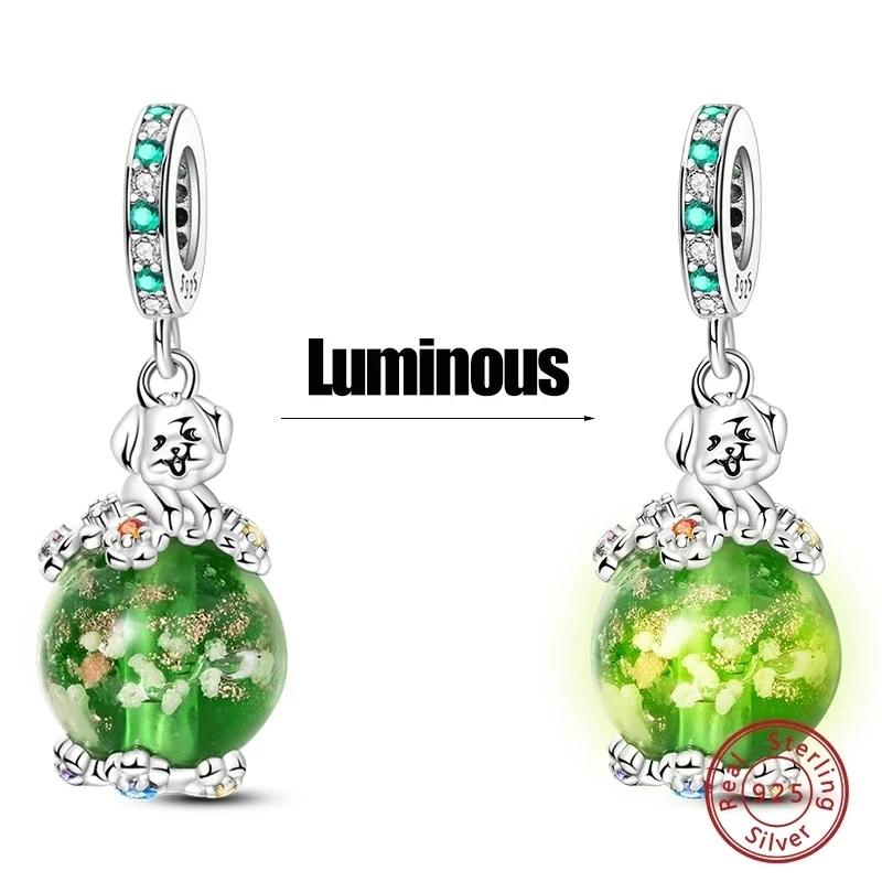 Медь Светящийся Синий Шарм Бутылочка Желаний Ангел Раковина Подвеска Бусина Подходит Браслет Сделай Сам Изысканное Изготовление Ювелирных Изделий