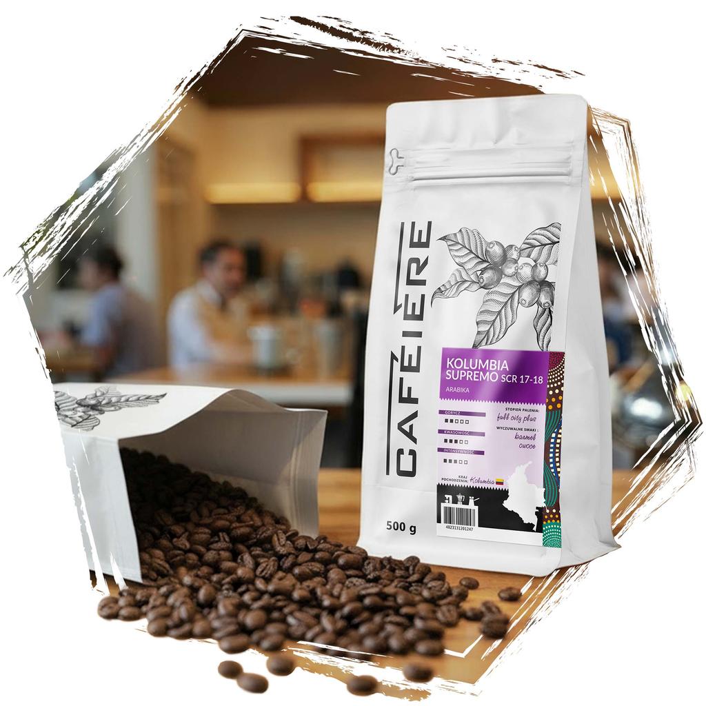 Kawa ziarnista cafeiere arabica kolumbia supremo 17-18 scr, 500 g