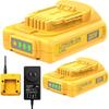 4.0Ah Замена для аккумулятора и зарядного устройства Dewalt 20V Lithium MAX XR DCB180 DCB206 DCB200 DCB204 DCB204BT-2 DCB203 DCB201 DCB207 Беспроводные инструменты 2 шт.