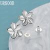 Серьги для пирсинга из стерлингового серебра 925 пробы с пятью листьями и цирконами класса ААА, модные свадебные украшения