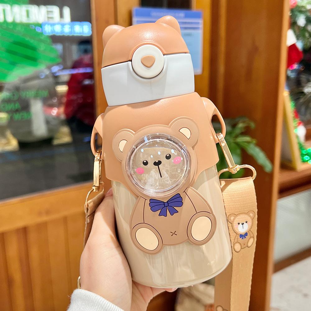 520 мл детский термос из нержавеющей стали, чашка для горячей воды, портативный студенческий термос, милая мультяшная кружка, автомобильная кружка с вакуумной изоляцией, термос...