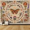 VIKAMA Vintage Bohemian Wall Hanging Butterfly Dance Enchanted Realm Tapestry Banner Tapestry Bedroom Aesthetic Hanging Tapestry