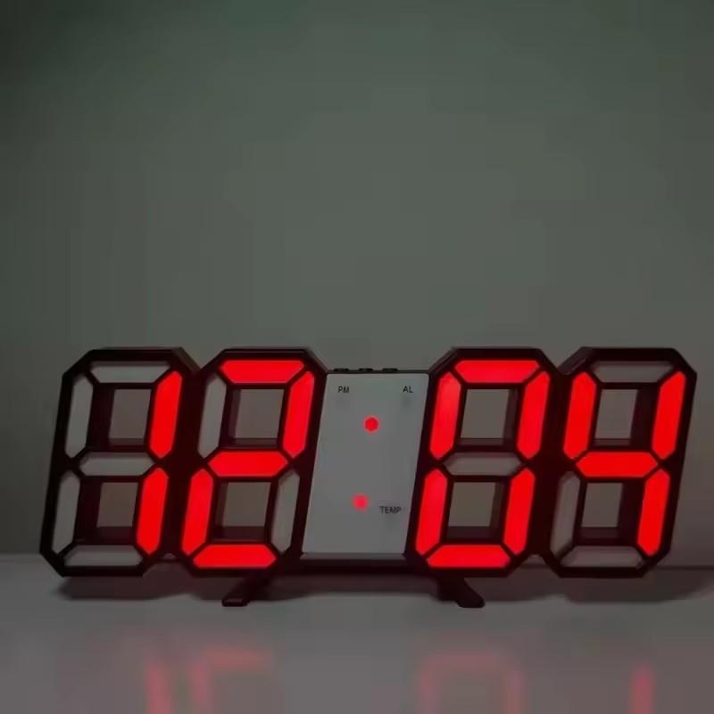 3D Светодиодный Цифровой Будильник Цветная Ночная Подсветка Настенные Настольные Часы с Функцией Будильника по Температуре Современный Декор для Дома Цифровые Часы