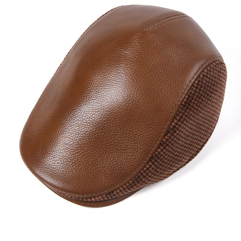 Шапка мужская осенне-зимняя шерстяная шерстяная шапка газетчика мужской теплый берет для отца среднего и пожилого возраста