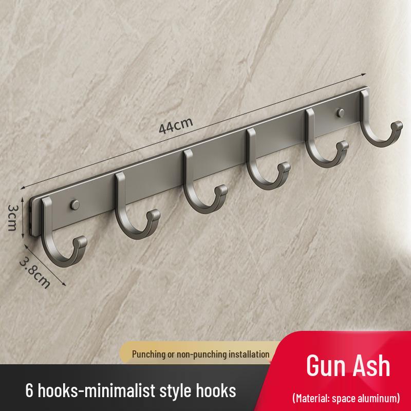 Настенные крючки для одежды из космического алюминия без сверления - Самоклеящиеся рядные крючки для одежды и шляп