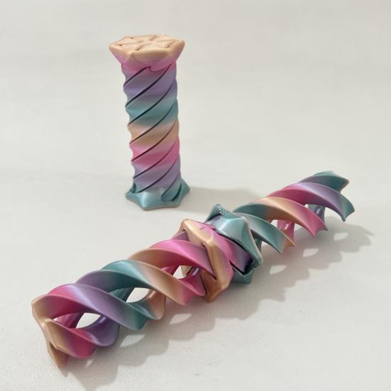 3D Printed Spiral Toy Repeating Rotation Expanding Spiral Passthrough Sculpture Figurine Stress Relief Kids Adults Mini Spiral Fidget Toy