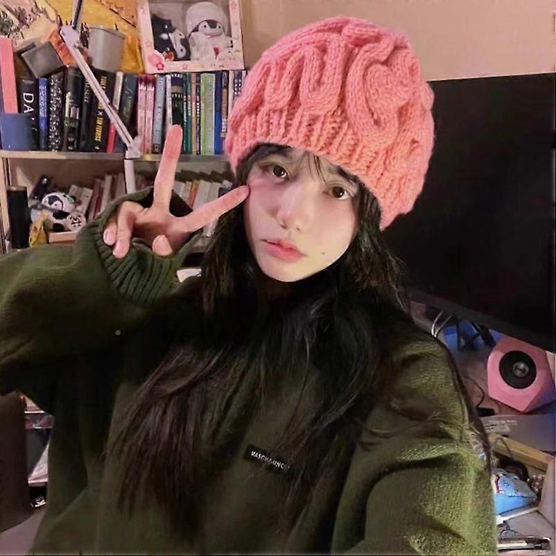 Men's Brain Shaped Hand Knitted Wool Hat